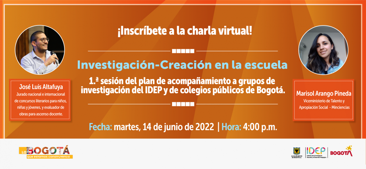 Investigación-creación en la escuela. Perfil de los dos invitados a la charla