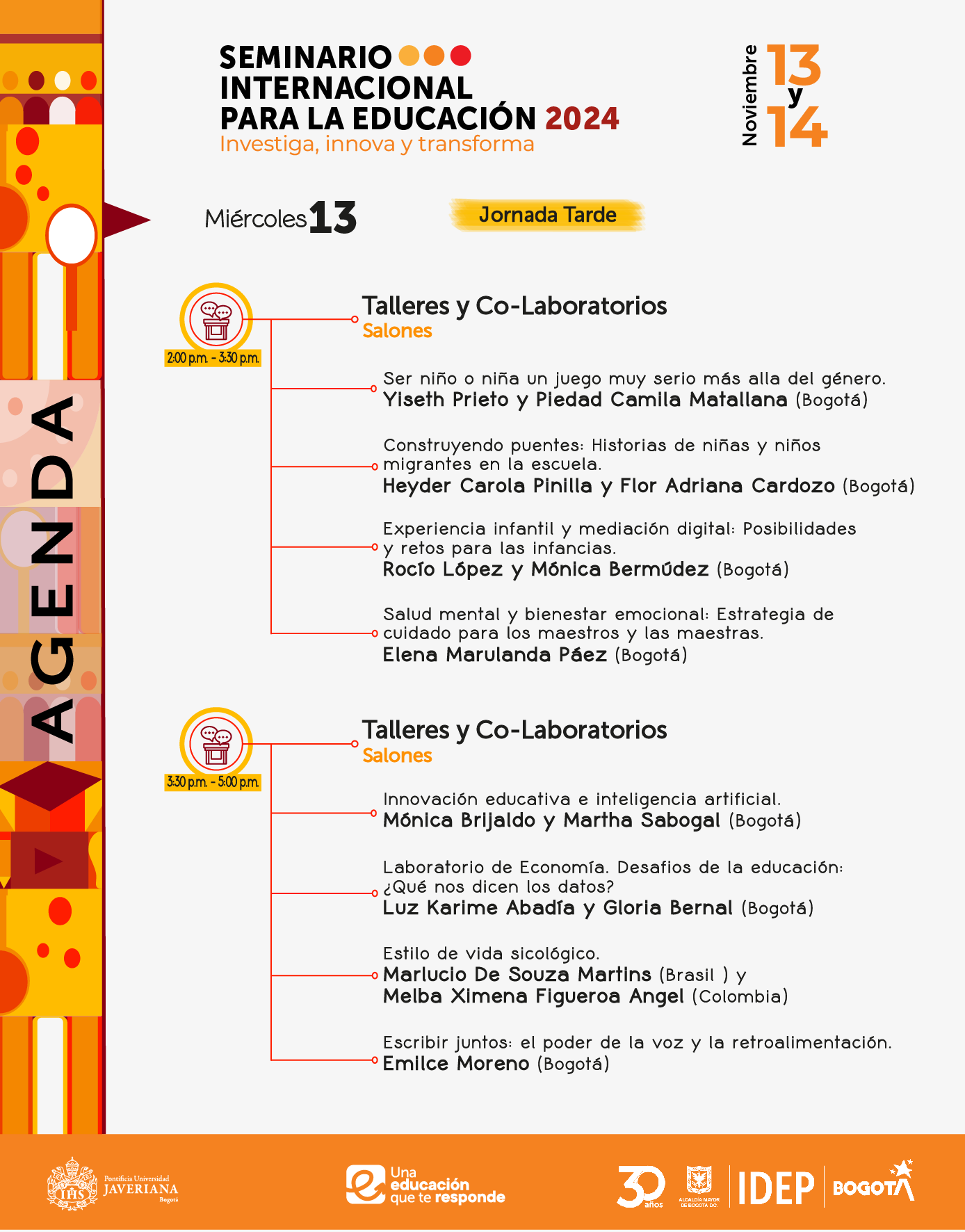 Agenda Seminario Internacional 2024 miércoles jornada tarde