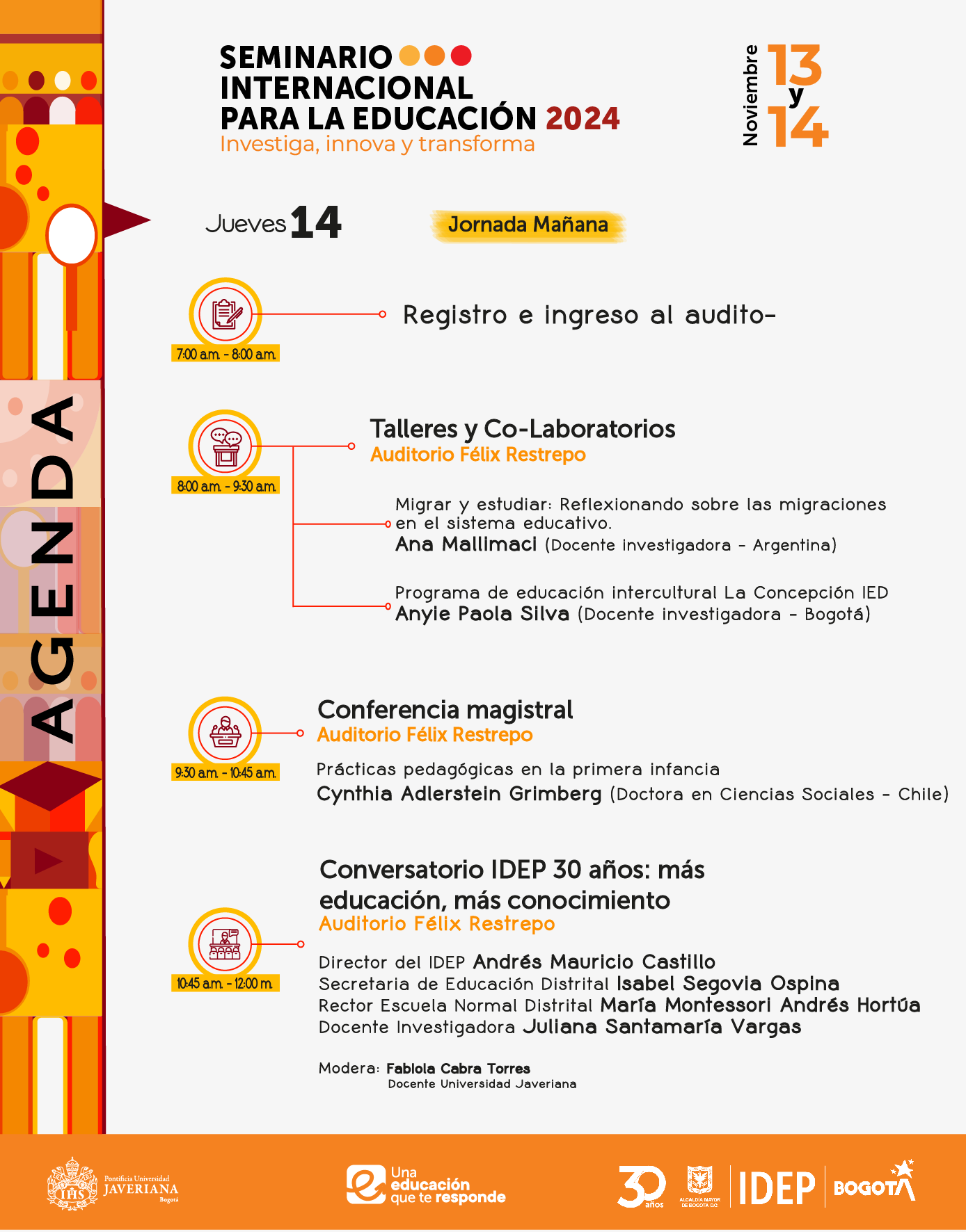 Agenda Seminario Internacional 2024 jueves jornada mañana