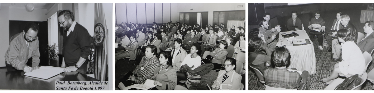 Fotos en blanco y negro de actividades del Idep en sus comienzos