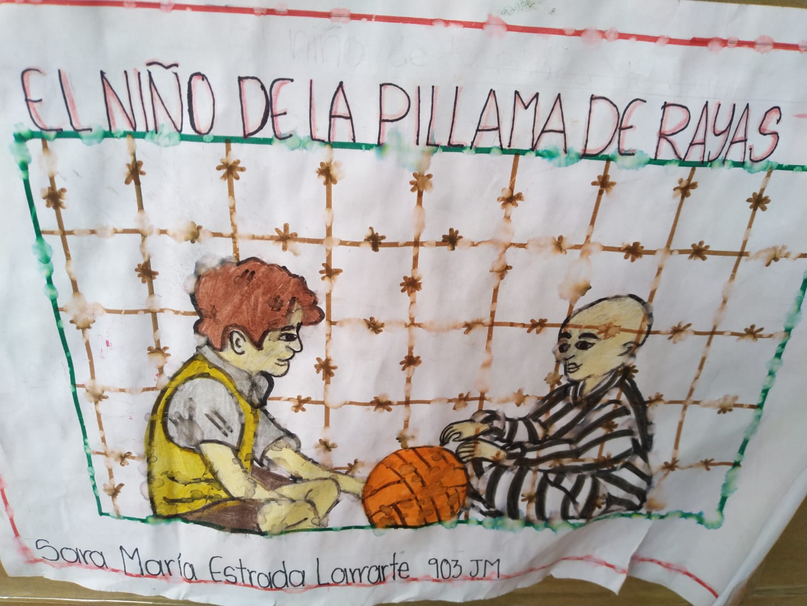 Imagen de la película el niño de la pijama de rayas realizada por una estudiante